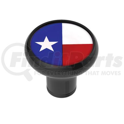 70345 by UNITED PACIFIC - Gearshift Knob - Aluminum, 1/2"-13 Thread-On, with Texas Flag Sticker, Black