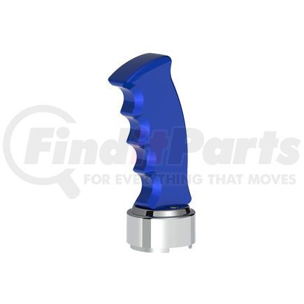 70832 by UNITED PACIFIC - Gearshift Knob - Aluminum, Thread-On, Pistol Grip, with Chrome 9/10 Speed Adapter, Indigo Blue