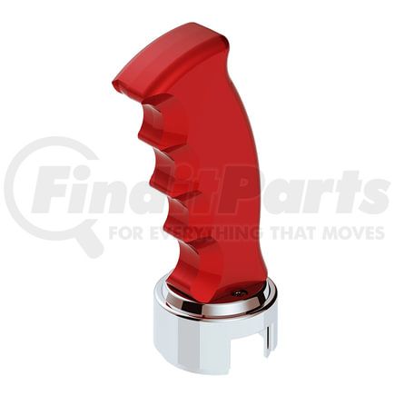 70842 by UNITED PACIFIC - Gearshift Knob - Red, Pistol Grip, Thread-On, 13/15/18 Speed Shifter