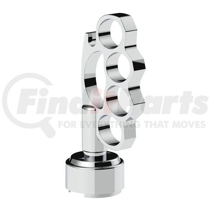 70889 by UNITED PACIFIC - Gearshift Knob - Chrome, Knuckle Design, Thread-On, 9/10 Speed Adapter