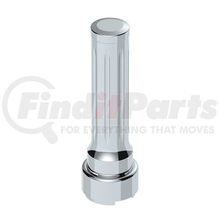 70891 by UNITED PACIFIC - Gearshift Knob - Chrome, Dallas Style, Thread-On, Vertical, with Adapter, 9/10 Speed