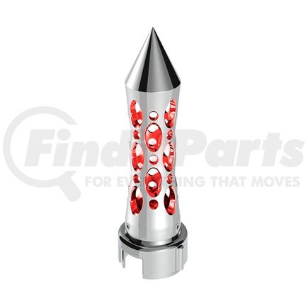 70919 by UNITED PACIFIC - Gearshift Knob - Chrome/Red LED, Daytona Style, Spike, 13/15/18 Speed Adapter