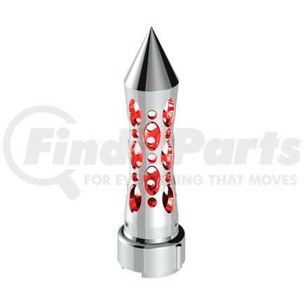70923 by UNITED PACIFIC - Gearshift Knob - Chrome/Red LED, Daytona Style, Spike, 9/10 Speed Adapter