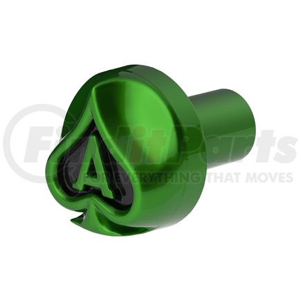 71039 by UNITED PACIFIC - Air Brake Valve Control Knob - Green, Ace of Spades Design, Heavy Duty Zinc Die Cast