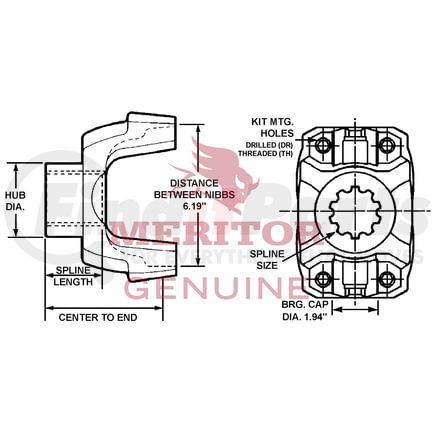 17TYS40152 by MERITOR - END YOKE ES