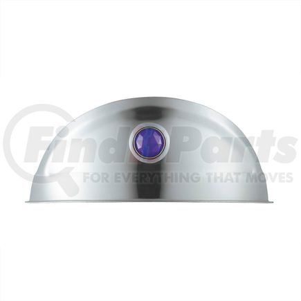 10445 by UNITED PACIFIC - Headlight Visor - 7", Stainless Steel, with Blue Glass Dot
