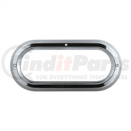 10490 by UNITED PACIFIC - Clearance Light Bezel - Chrome, Plastic, without Visor, for  6" Grommet Mounted Oval Lights