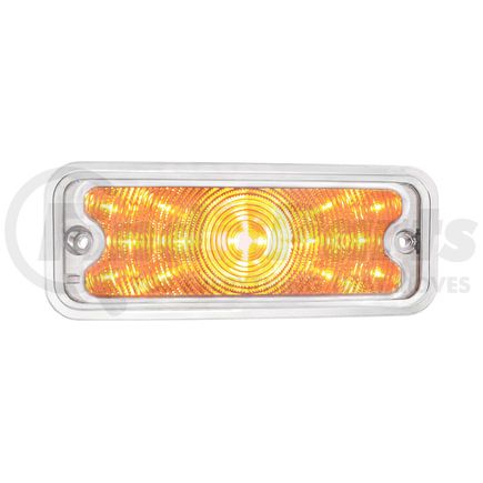 110965 by UNITED PACIFIC - Parking Light - 17 Amber LED, Front, Clear Lens, Passenger Side, with Stainless Steel Trim, for 1973-1980 Chevy & GMC Truck