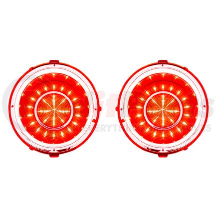 111114 by UNITED PACIFIC - Tail Light - RH and LH, 30 Red LEDs, with Stainless Steel Trim