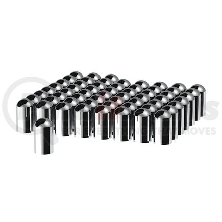 10563CB by UNITED PACIFIC - Wheel Lug Nut Cover Set - 60-Pack, 33mm x 3-3/4" Chrome, Plastic, Dome, Thread-On