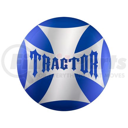 23222-2B by UNITED PACIFIC - Air Brake Control Valve Knob Sticker - "Tractor" Maltese Cross, Blue