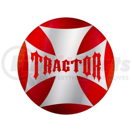 23222-2R by UNITED PACIFIC - Air Brake Control Valve Knob Sticker - "Tractor" Maltese Cross, Red