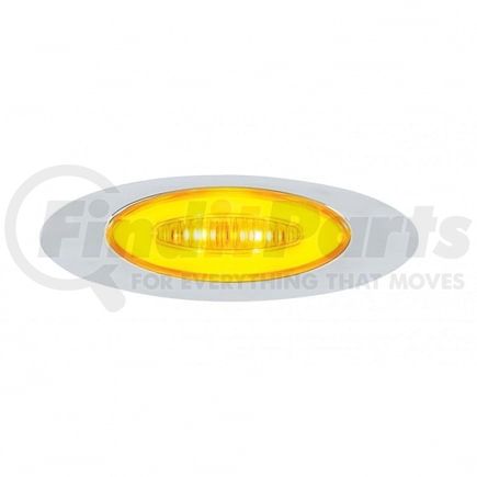 36984B by UNITED PACIFIC - Clearance/Marker Light - M5 Millenium "Glo" Light, Amber LED/Amber Lens, with Chrome Plastic Bezel, 6 LED