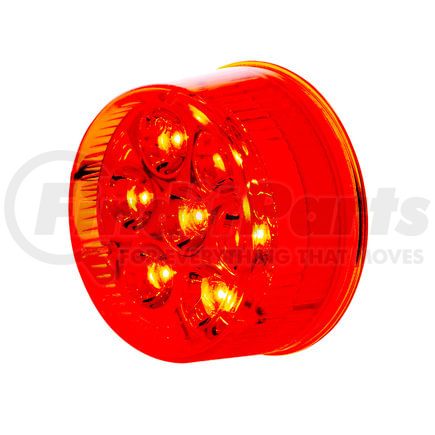 39985B by UNITED PACIFIC - 7-LED Single Function 2" Round Clearance/Marker Light, Red LED, Red Lens, Bulk