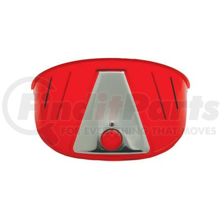 C2001R by UNITED PACIFIC - Headlight Visor - 7 inches, Red, with Stainless Steel Accent Plate