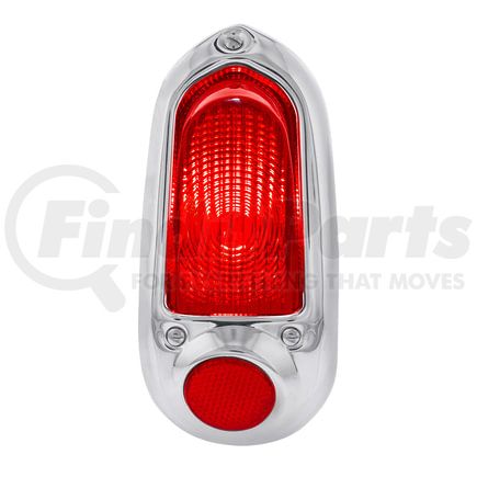 C4053SAR by UNITED PACIFIC - Tail Light Assembly - Passenger Side, Stainless Steel Housing, Red Lens