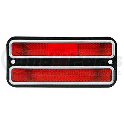 C687203 by UNITED PACIFIC - Side Marker Light - Rear, Deluxe, Red Lens, with Gasket, for 1968-1972 Chevy & GMC Truck