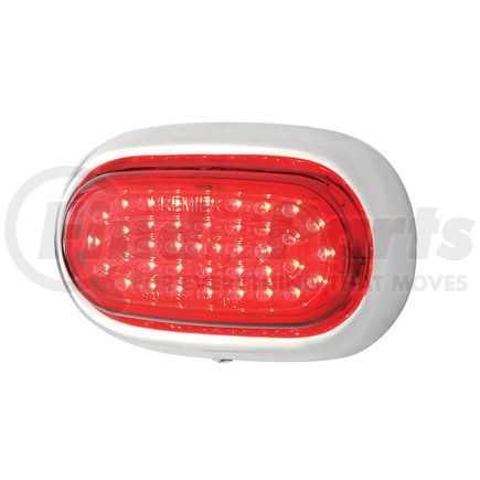 FTL424803 by UNITED PACIFIC - Tail Light - LED, Chrome, Red Lens, Flush Mount, for 1942/1947-1948 Ford Passenger Car