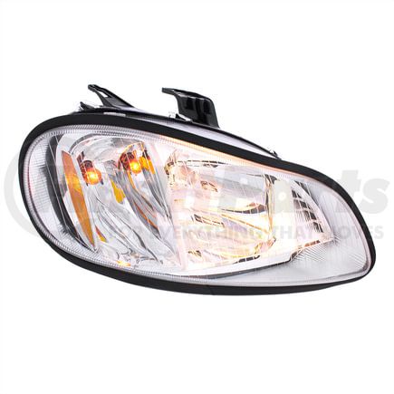 31348 by UNITED PACIFIC - Headlight Assembly - RH, Chrome Housing, High/Low Beam, with Signal Light