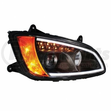 31464 by UNITED PACIFIC - Projection Headlight Assembly - Passenger Side, "Blackout", for Kenworth T660