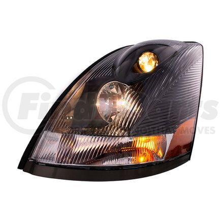 32547 by UNITED PACIFIC - Headlight - Black, Driver Side, for 2003-2017 Volvo VN/VNL