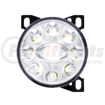 35855 by UNITED PACIFIC - Projector Fog Light - Chrome, with LED Position Lights & Aluminum Housing, for Peterbilt 579/587 & Kenworth T660