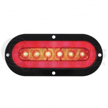 36955 by UNITED PACIFIC - Brake/Tail/Turn Signal Light - 22 LED 6" Oval Flange Mount "Glo", Red LED/Clear Lens