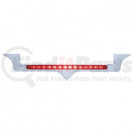 37819 by UNITED PACIFIC - Hood Emblem - Chrome, with 14 LED Light Bar, Red LED/Red Lens, for Kenworth