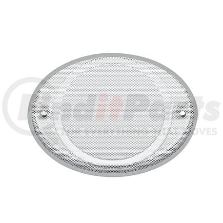 40912 by UNITED PACIFIC - C.B. Radio Speaker Cover - Chrome, Oval, for Various Kenworth/International Models