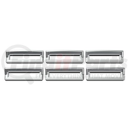 40958 by UNITED PACIFIC - Switch Label Cover - Chrome, Plastic, with Visor, for Freightliner Classic/FLD