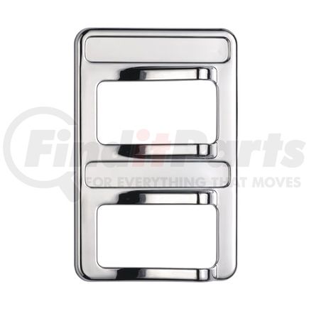 41767 by UNITED PACIFIC - Rocker Switch Cover - 2 Switches, Chrome, for 2014+ Peterbilt