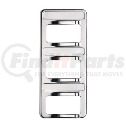 41768 by UNITED PACIFIC - Rocker Switch Cover - 3 Switches, Chrome, for 2014+ Peterbilt
