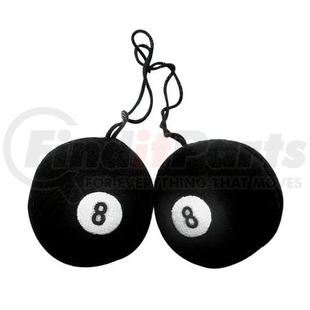 70204 by UNITED PACIFIC - Interior Rear View Mirror Decoration - Fuzzy 8 Ball
