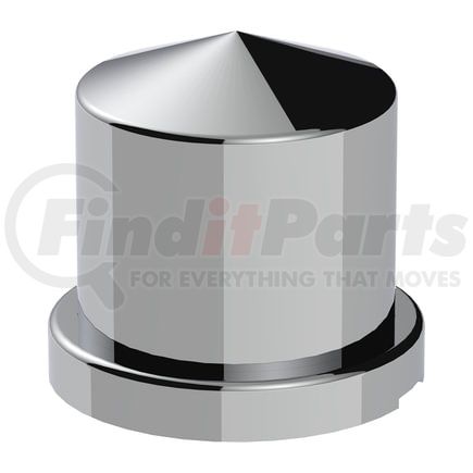 10090 by UNITED PACIFIC - Wheel Lug Nut Cover - 15/16" x 1.5", Chrome, Plastic, Pointed, Push-On
