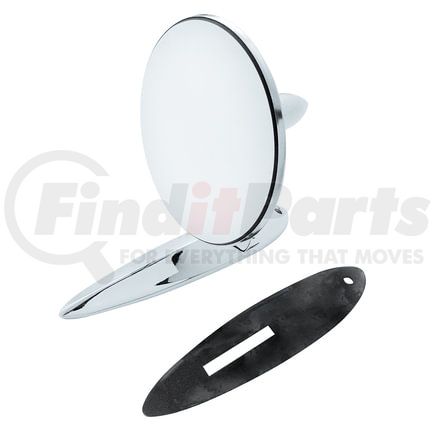 C555728 by UNITED PACIFIC - Rear View Mirror - Exterior, with Gasket and Hardware, for 1955-1957 Chevy Passenger Car