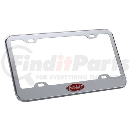 10111000 by PANELITE - LICENSE PLATE BEZEL EACH W/PETERBILT EMBLEM SS