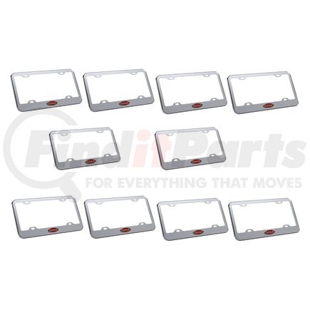 10111010 by PANELITE - LICENSE PLATE BEZEL W/PETERBILT EMBLEM BULK PACK 10_x000D_