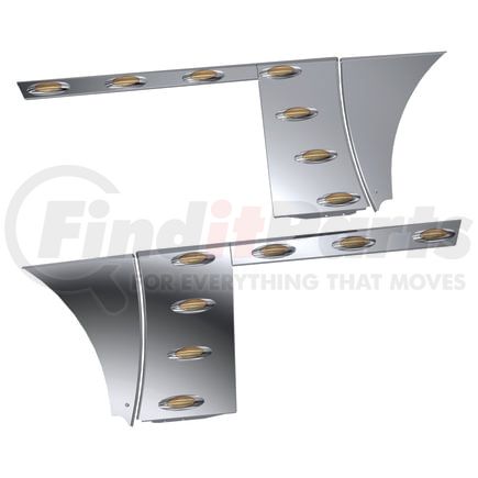 10975121 by PANELITE - 3D CAB/LHP/HEP PB 389 SHORT HOOD '18+ W/M1 AMBER LED (0/4/3) (4" DR/3" PSS)