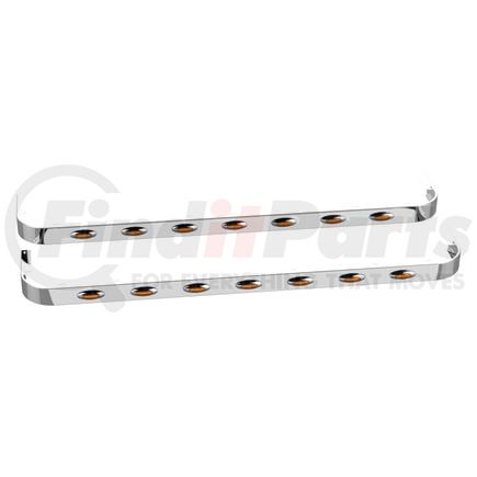 10982509 by PANELITE - SLEEPER SKIRT PAIR PB 567/579, 80" LONG, CAB EXHAUST W/O EXT W/M5 AMBER LED(7)