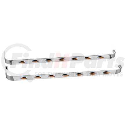 10982509 by PANELITE - SLEEPER SKIRT PAIR PB 567/579, 80" LONG, CAB EXHAUST W/O EXT W/M5 AMBER LED(7)