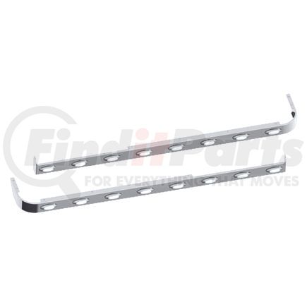 10982575 by PANELITE - SLEEPER SKIRT PAIR PB 579 58" LONG W/EXT CAB EXH 3" W W/M5 AMBER CLEAR LED (8)