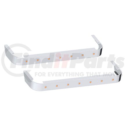 10982947 by PANELITE - SLEEPER SKIRT PAIR PB 389 LH '18+ 58" LONG 4" W W/ 3/4" RD AMBER CLEAR LED (7)