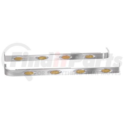 10986100 by PANELITE - SLEEPER SKIRT PAIR PB 579 44" LONG W/EXT CAB EXH 3"WIDE W/M1 AMBER LED(4)