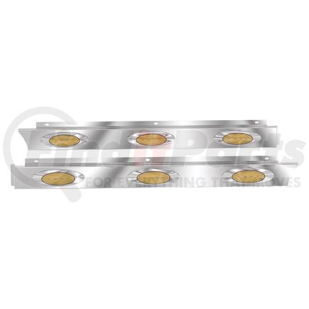 10996130 by PANELITE - SKIRT - CAB, PB 567 SFA '22+ CAB EXHAUST 3" WIDE W/M1 AMBER LEDS (3)