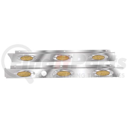 10996131 by PANELITE - SKIRT - CAB, PB 567 SFA '22+ CAB EXHAUST 3" WIDE W/M1 AMBER LEDS (3) & (1) BH