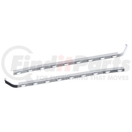 20982546 by PANELITE - SLEEPER SKIRT PAIR KW T680 76" LONG W/EXT CAB EXH W/M5 AMBER CLEAR LED (9)