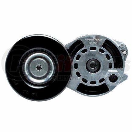 55180 by GOODYEAR BELTS - Accessory Drive Belt Tensioner Pulley - FEAD Automatic Tensioner, 3.01 in. Outside Diameter, Thermoplastic