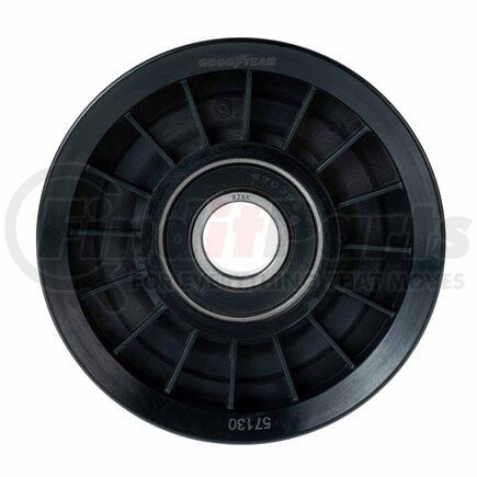 57130 by GOODYEAR BELTS - Accessory Drive Belt Idler Pulley - FEAD Pulley, 3.51 in. Outside Diameter, Thermoplastic