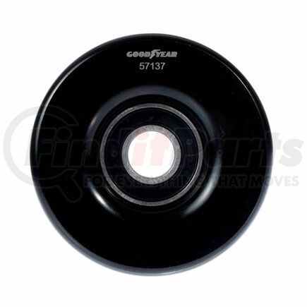 57137 by GOODYEAR BELTS - Accessory Drive Belt Idler Pulley - FEAD Pulley, 3.54 in. Outside Diameter, Steel