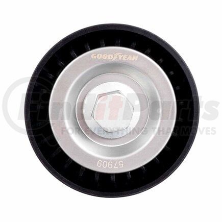 57909 by GOODYEAR BELTS - Accessory Drive Belt Idler Pulley - FEAD Pulley, 2.55 in. Outside Diameter, Thermoplastic